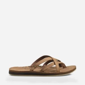 Teva Olowahu Leather Σανδαλια Γυναικεια - ανοιχτο καφε